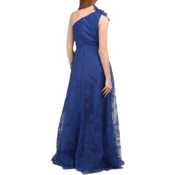 TERI JON One Shoulder Tulle Floral Gown - Picture 2 of 2
